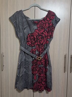 Floral Mini Dress With Belted Waist